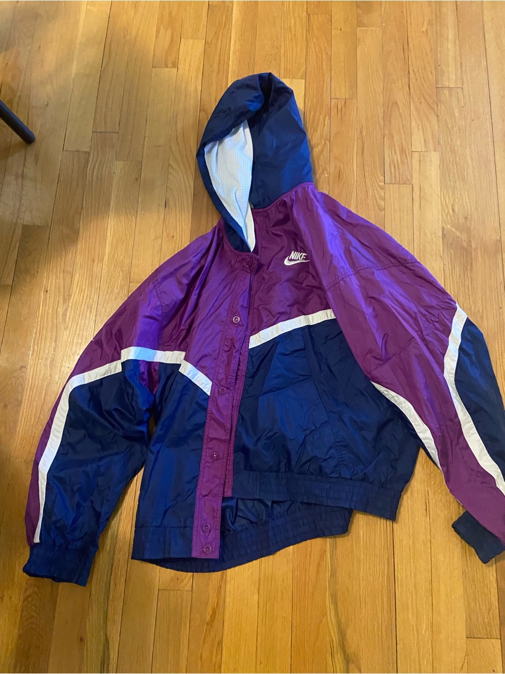 Nike Hooded Colorblock Windbreaker - Purple & Navy